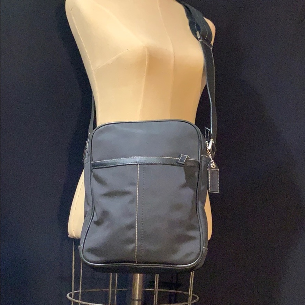 Coach crossbody black vinyl/leather appointments